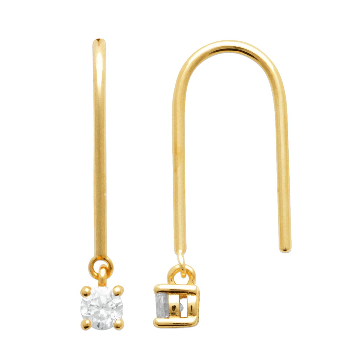 Boucles d'oreilles pendantes Brillaxis plaqué or OZ