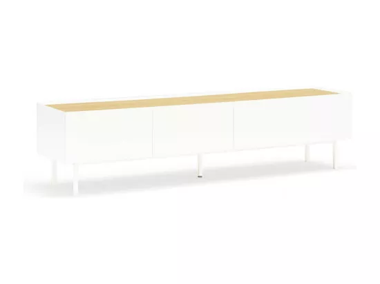 Arista - Meuble TV en bois 1 porte 2 tiroirs L180cm : Couleur - Blanc
