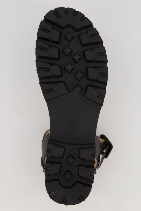 Leder-Sandaletten, Zierkette, Weite H