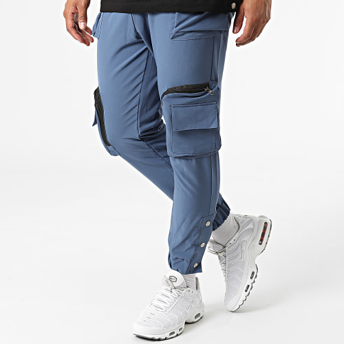 Ensemble Tee Shirt Poche Et Pantalon Jogging F22-909T Noir Bleu