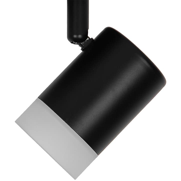 Réglette spot LED intégrée 6 lumières 350 lm 19.5 W blanc chaud GoodHome Maupin noir mat L.80 x L.25 x H.18.5 cm