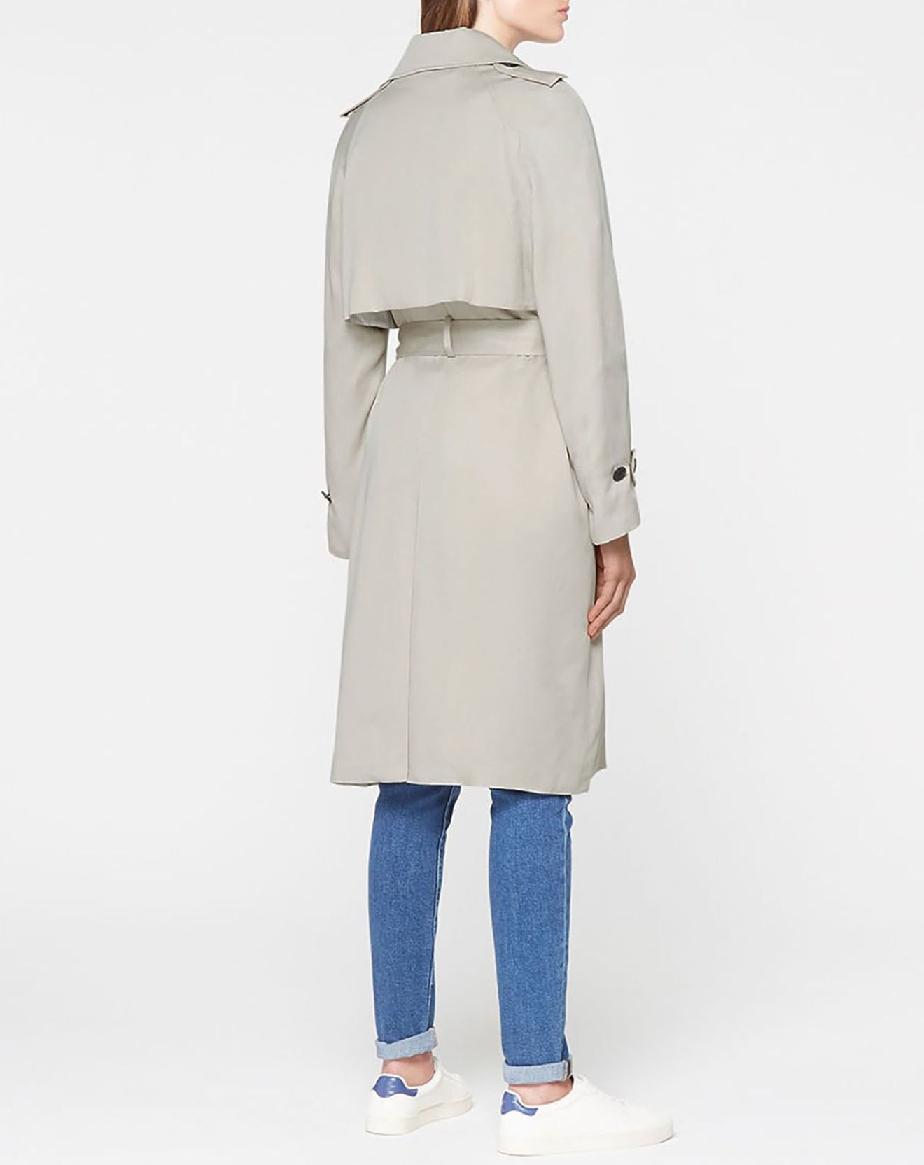 Tommy Hilfiger Trench long fluide beige grisé