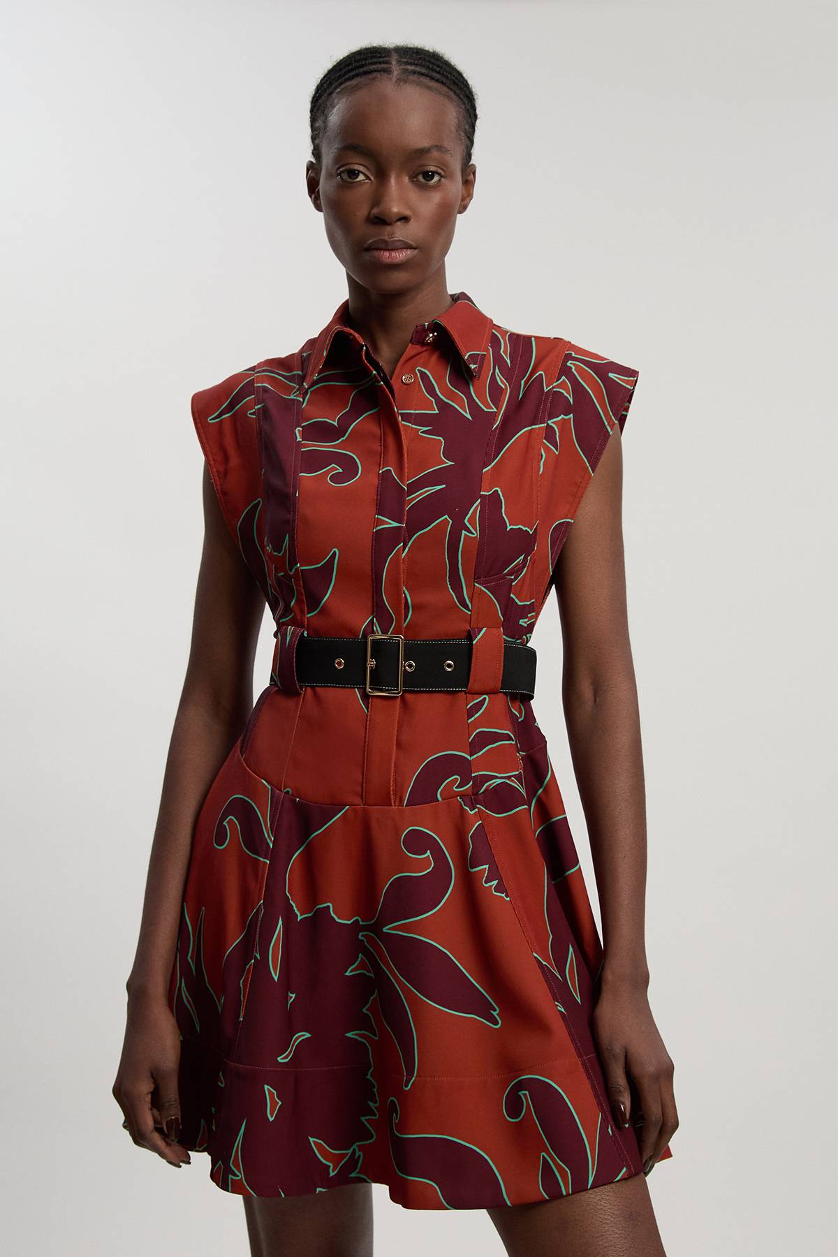 KarenMillen Robe Mini Imprimée En Sergé Tissé Western Petite