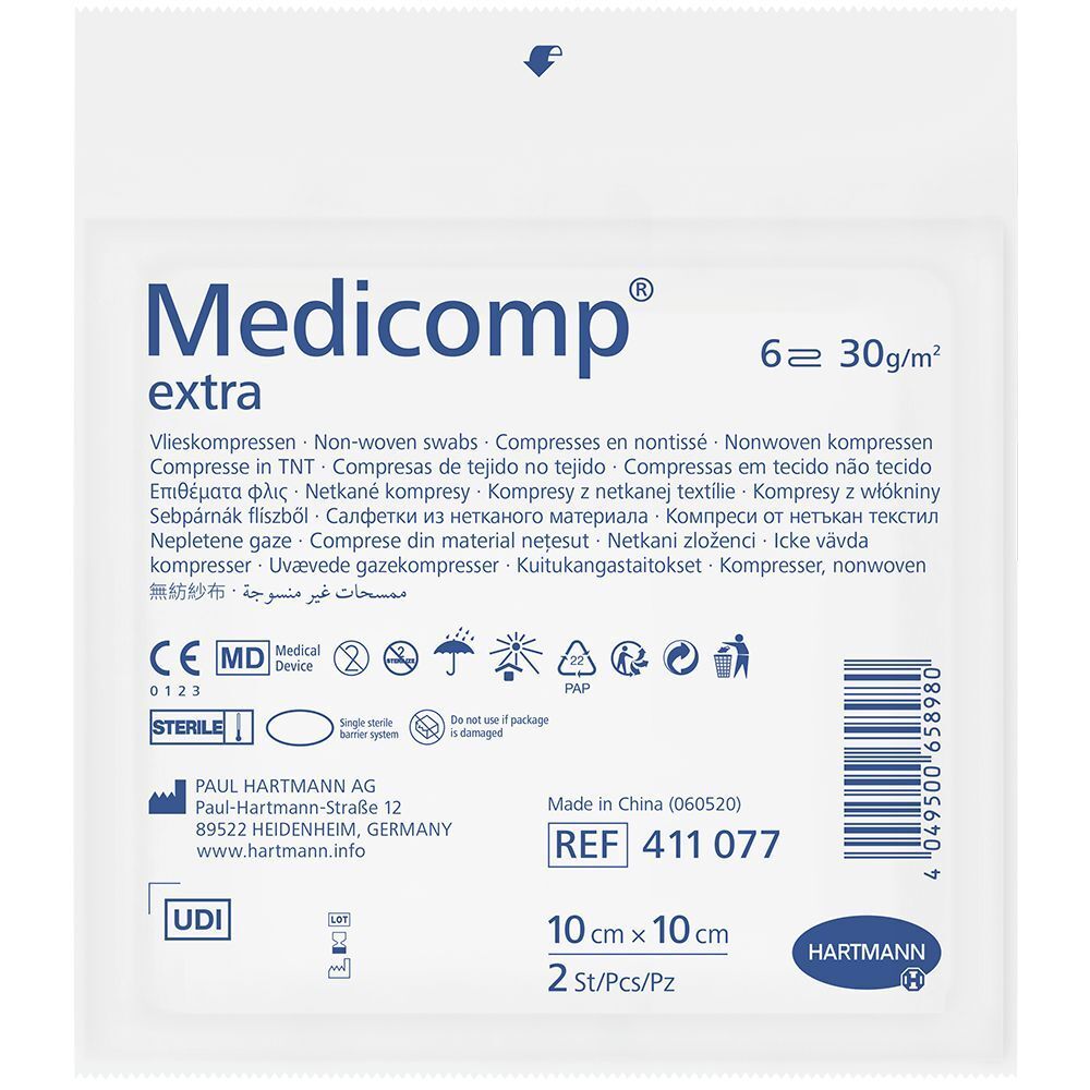 Medicomp® Vliesstoffkompressen steril 10 x 10 cm 6 lagig