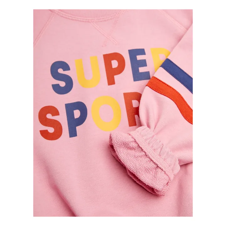 Mini Rodini Sweat Super Sporty Coton Bio | Rose