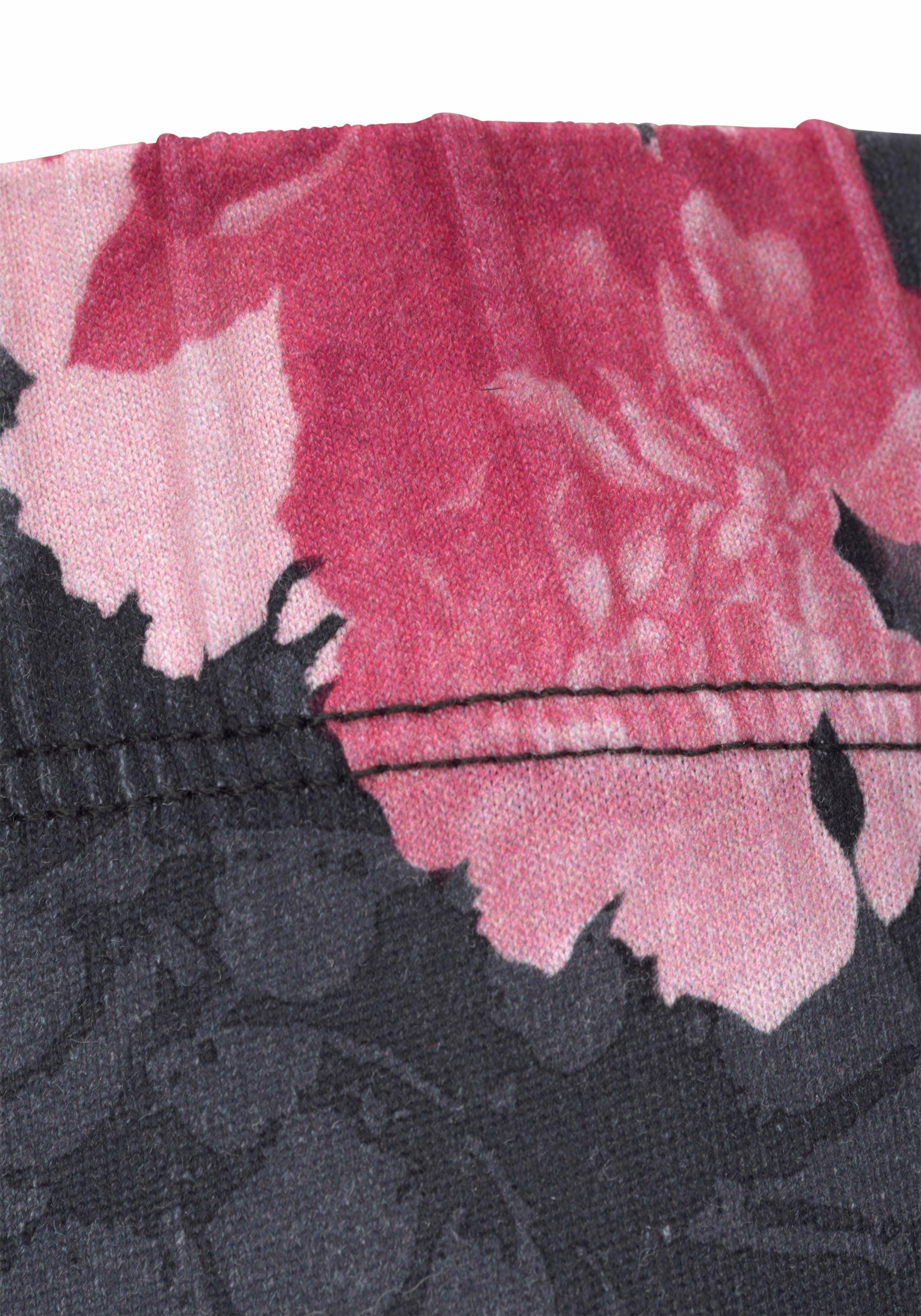 Venice Beach Caprileggings  mit seitlicher Raffung und Alloverdruck, 3/4-Länge, Stretch