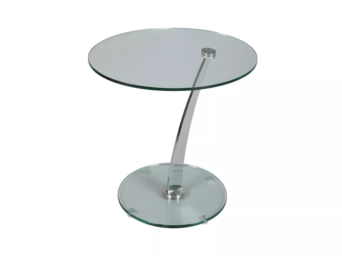 Guéridon rond Acier/Verre - GLASS n°7
