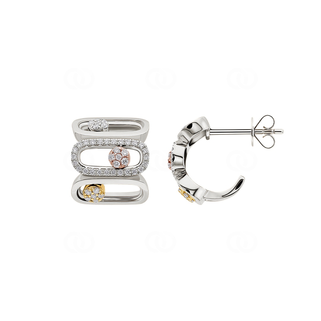 0.33 Karat Diamant-Kreolen 750/18 K Weissgold