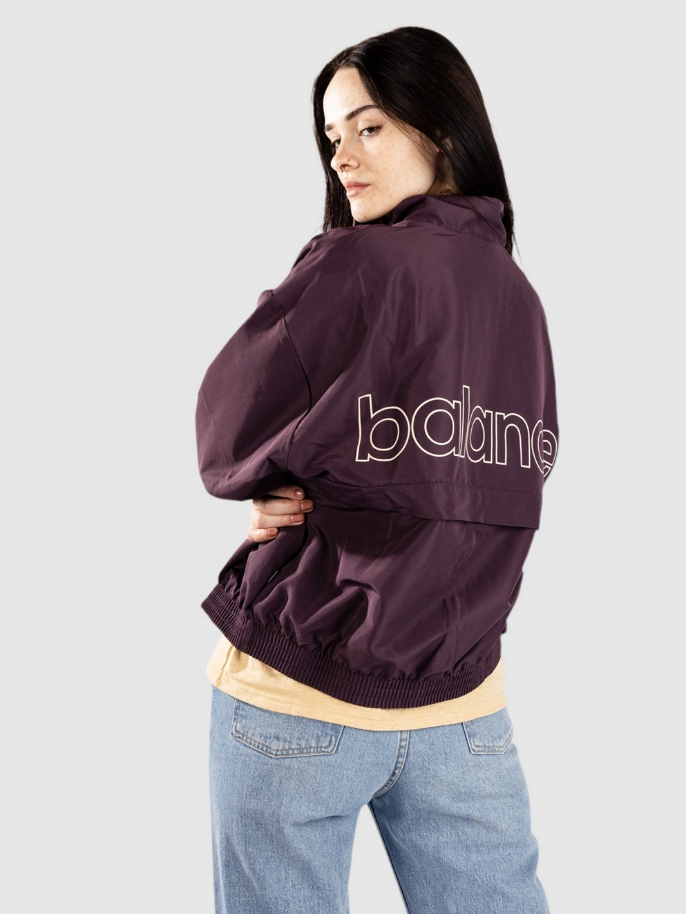 New Balance Color Blocked Woven Track Jacket plum brown