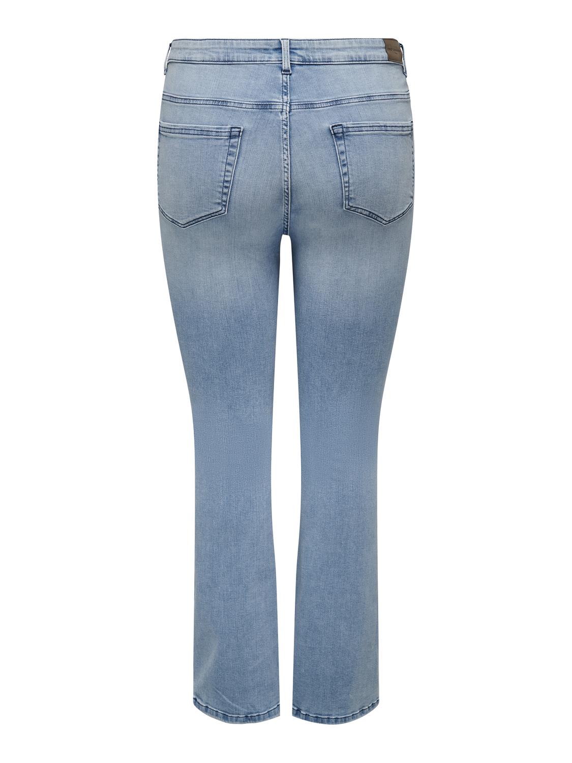 CARWILLY Mittlere Taille Ausgestellt Jeans Light Blue Denim