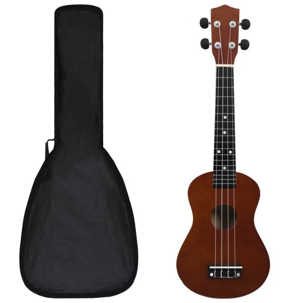 Conjunto Ukulele Soprano Infantil C/ Saco Madeira Escura 23