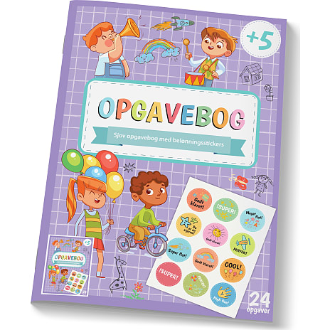 Opgavebog med stickers balloner 24 A4