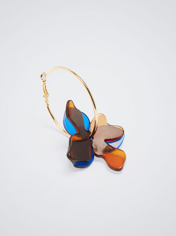 Aros com flor de resina - Multicor