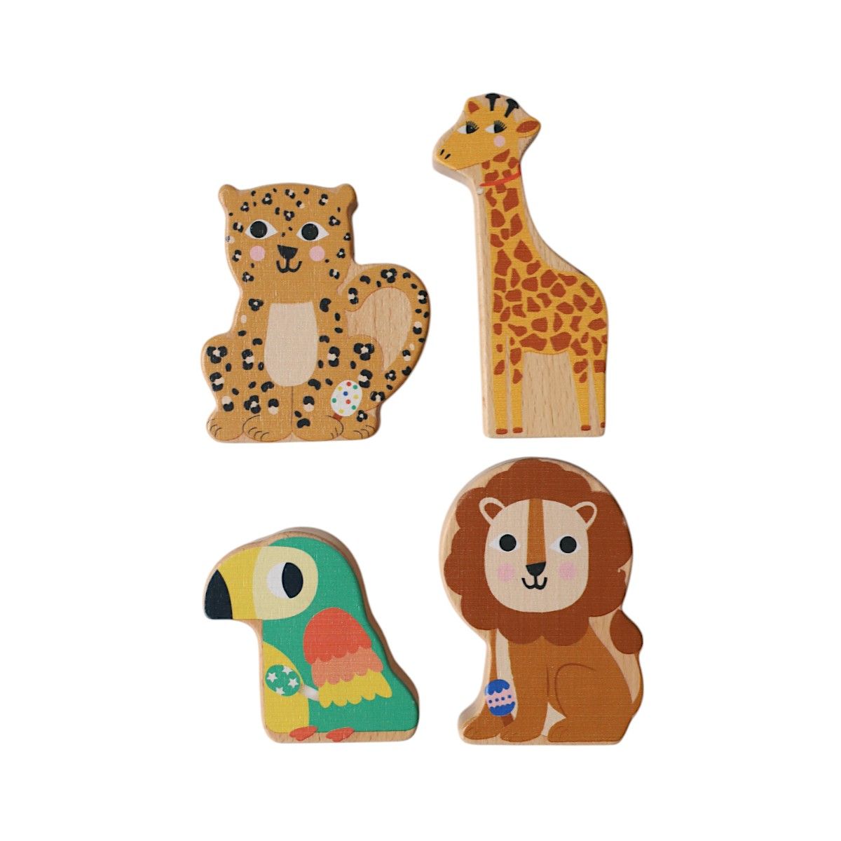 Animaux de la savane sonores en bois  Mercredi et Patati