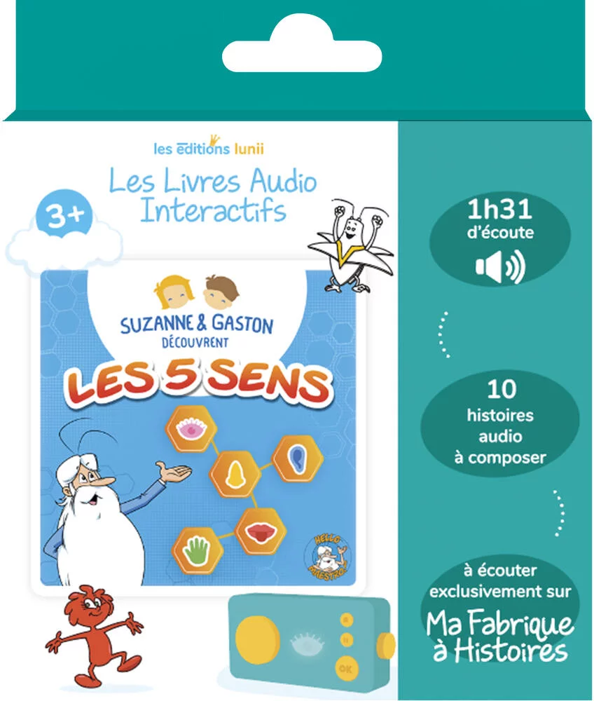 LUNII - ALBUM AUDIO INTERACTIF - SUZANNE ET GASTON DECOUVRENT LES 5 SENS