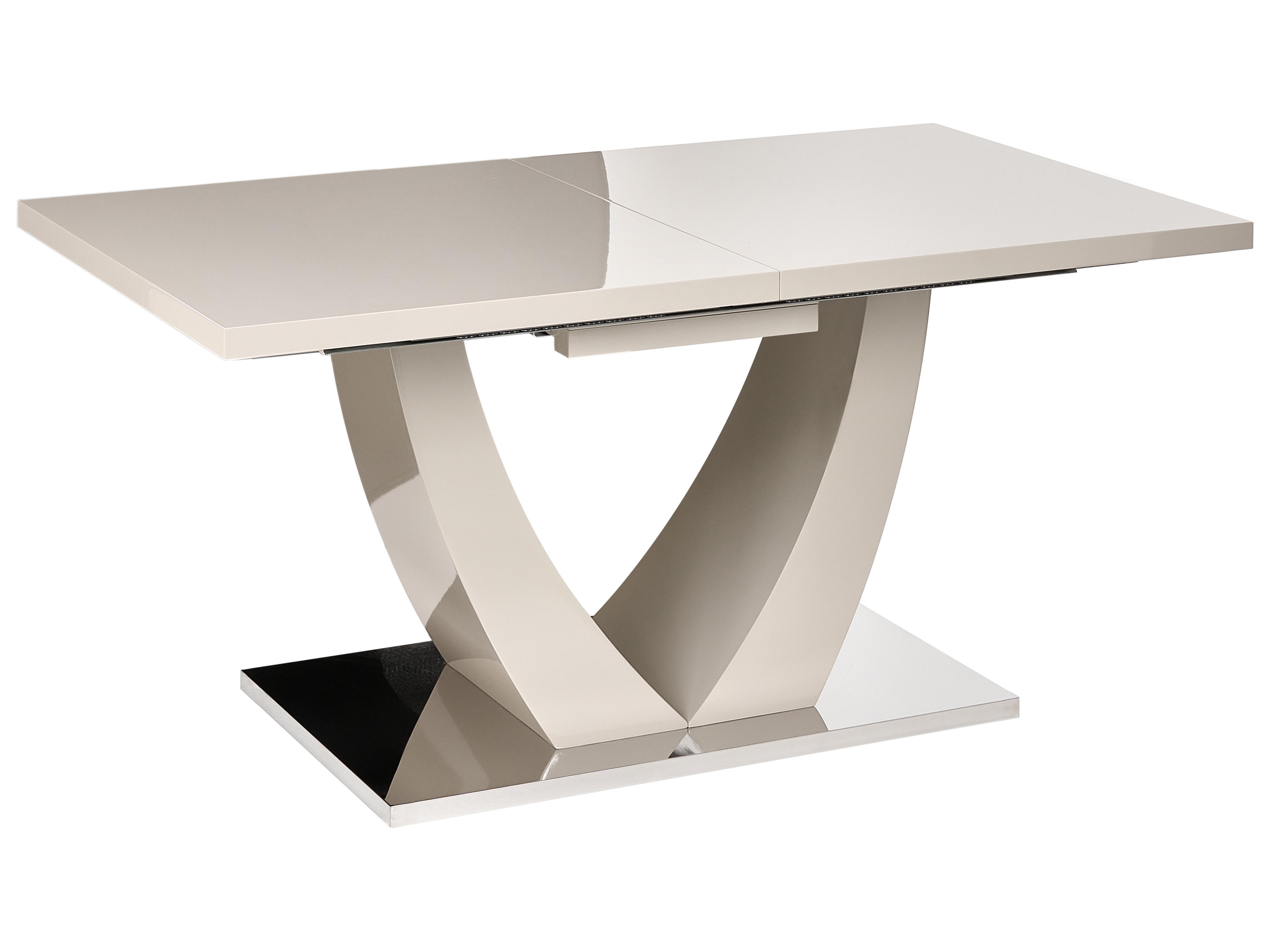 Eettafel uitschuifbaar MERRAN Lichtbeige 90 cm 160/200 cm