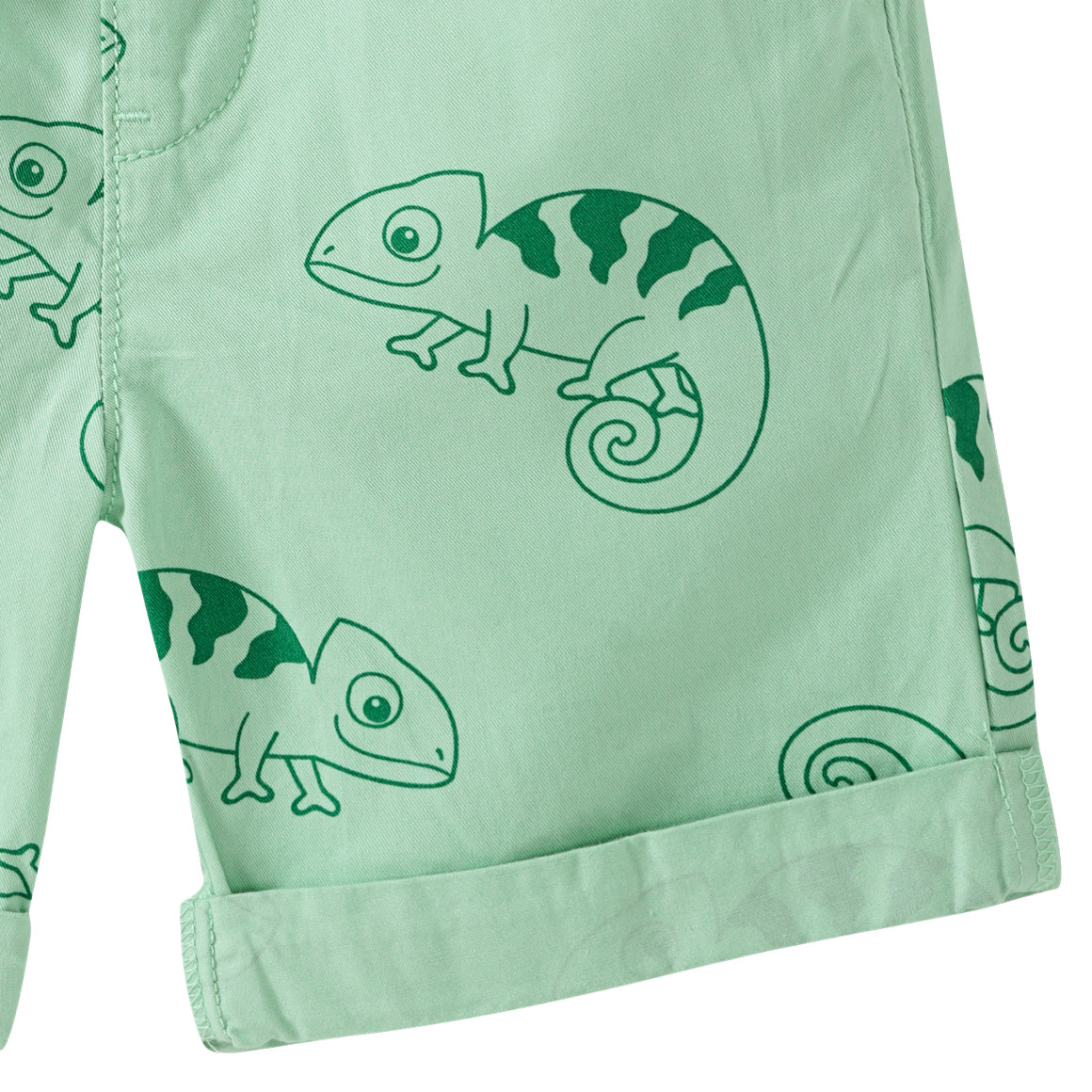Topomini Baby Shorts mit Chamäleon-Allover hellgrün
