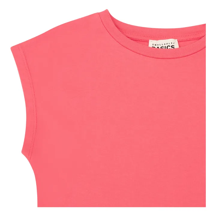 SMALLABLE BASICS Robe Debardeur Fille A Fentes Coton Bio | Corail