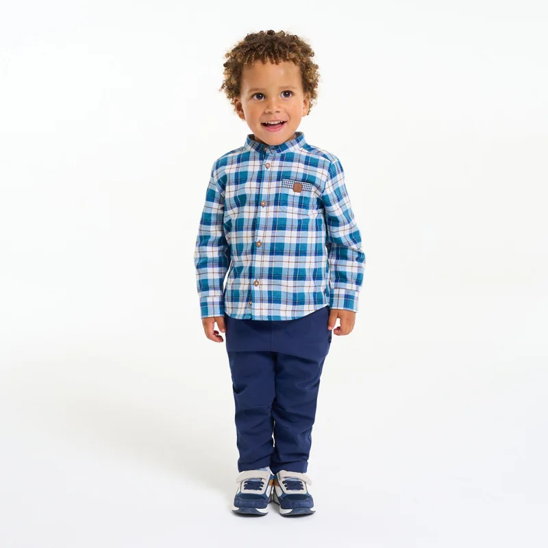 Chemise tubique à carreaux bébé garçon Bleu