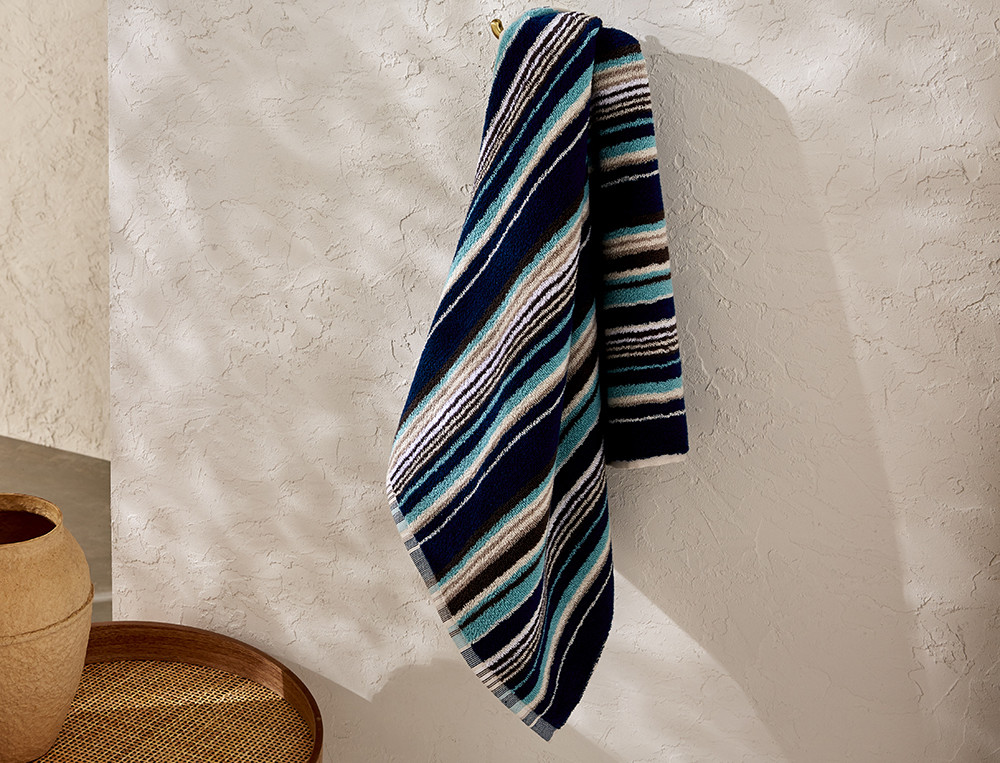 Serviette de bain rayée-Baies célestes rayé