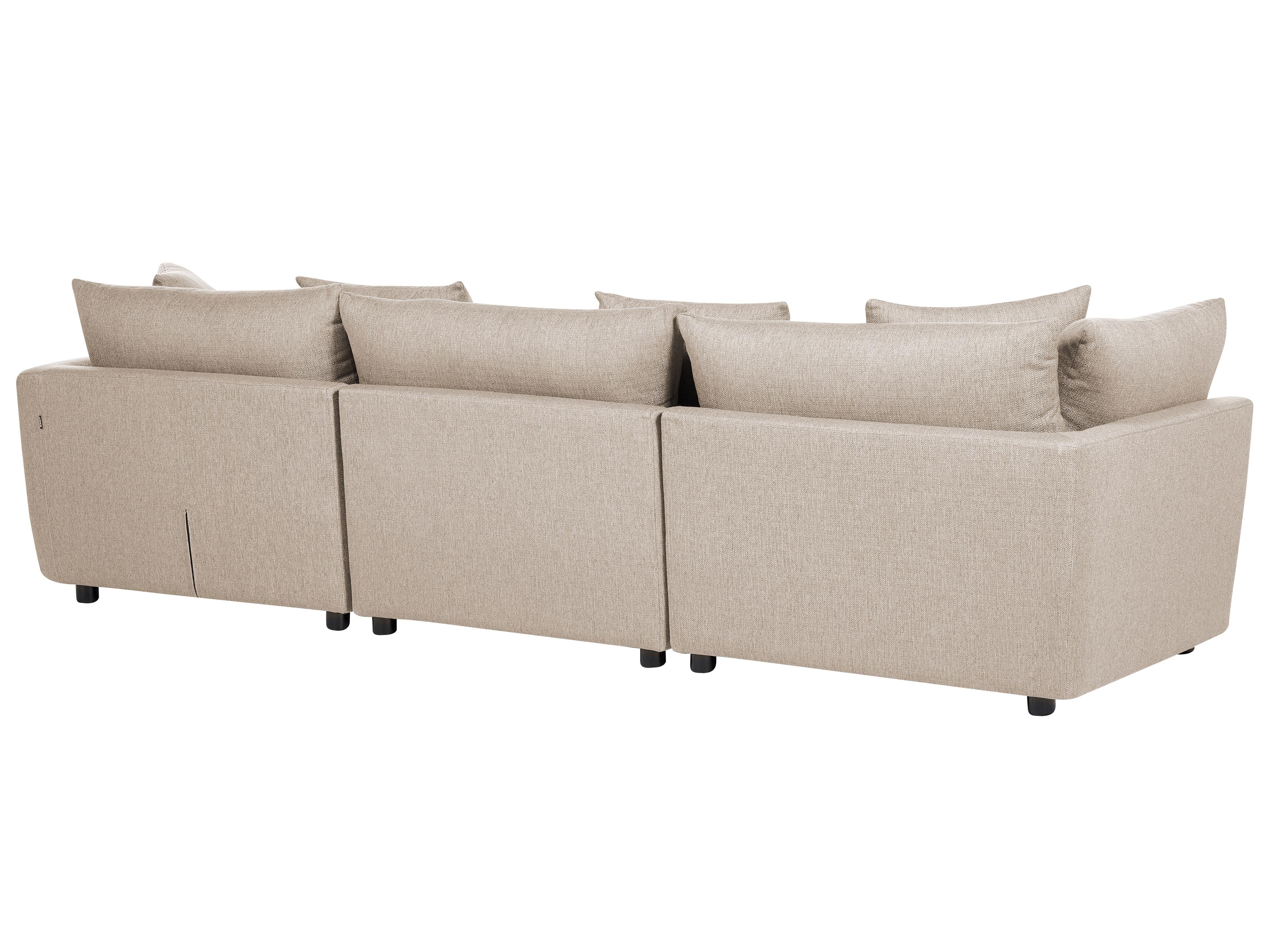 Bank 3-zits SIGTUNA Stof Beige met ottomaan