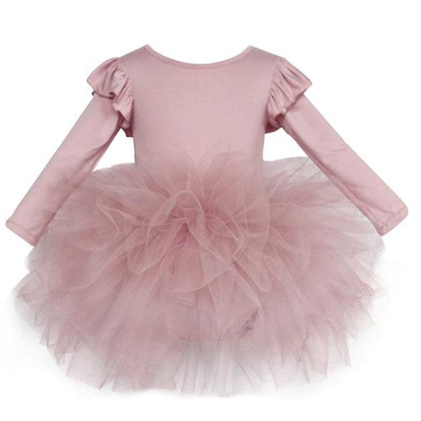 Allover TImeless Long Sleeve Tutu Kjole Pink