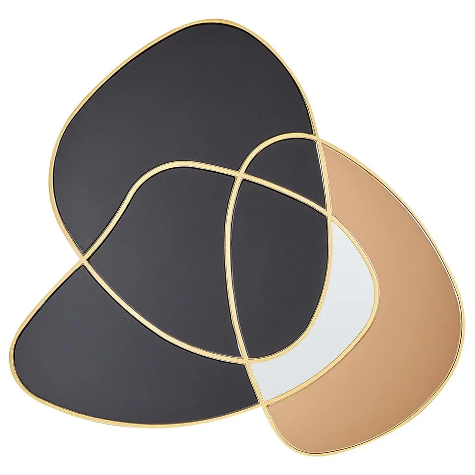 TAILLY - Wandspiegel - Goud/Zwart - 99 x 89 cm - Glas