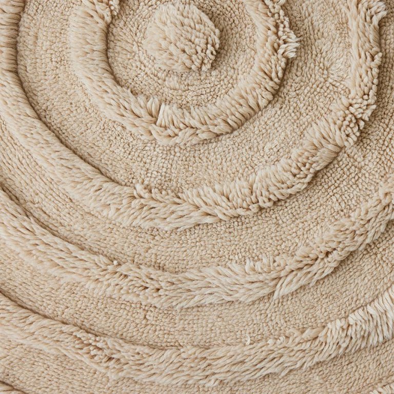 HKliving Round Woolen vloerkleed Ø150 crème