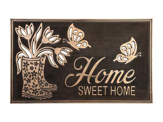 Tapis en caoutchouc avec finition cuivre noir 45x75