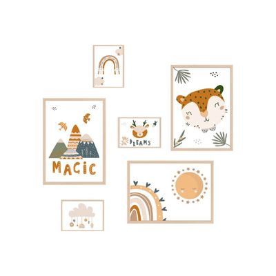Color Pop - Lot de 6 affiches de décoration murale pour enfants (sans cadre)