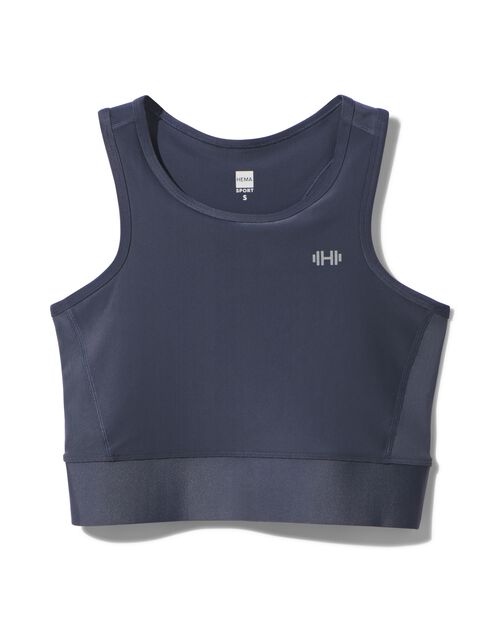 top de sport femme support moyen bleu foncé