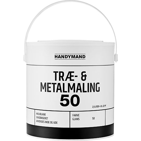 Handymand træ- og metalmaling 50 2,5 liter - modehvid