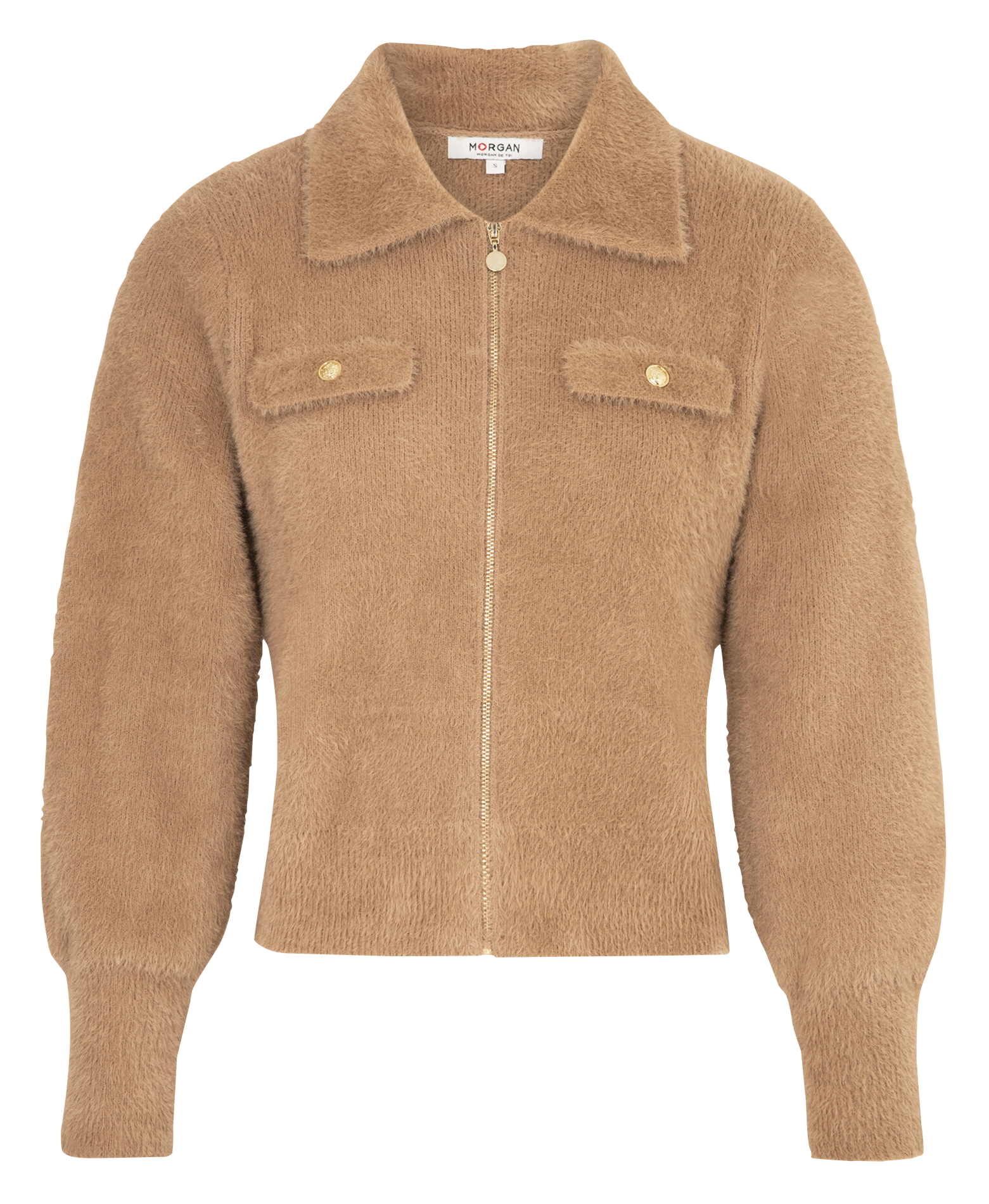 MDOMI - Gilet droit en fourrure synthétique | Marron
