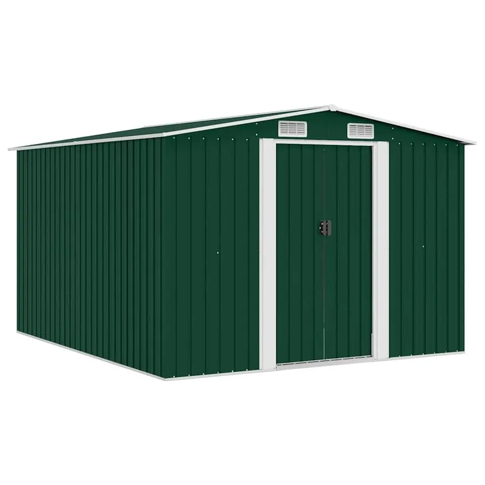 vidaXL - Tuinschuur - Groen - Staal