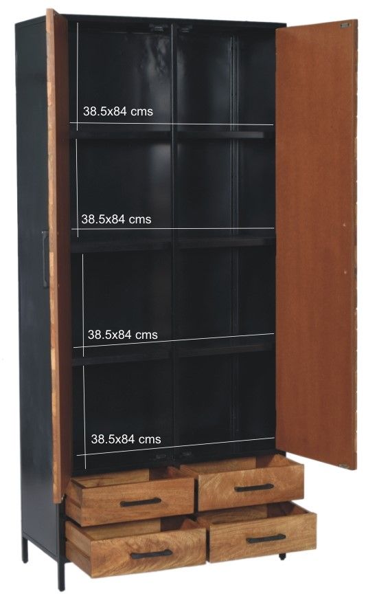 Bergkast Brooklyn B90 x D40 x H200 cm