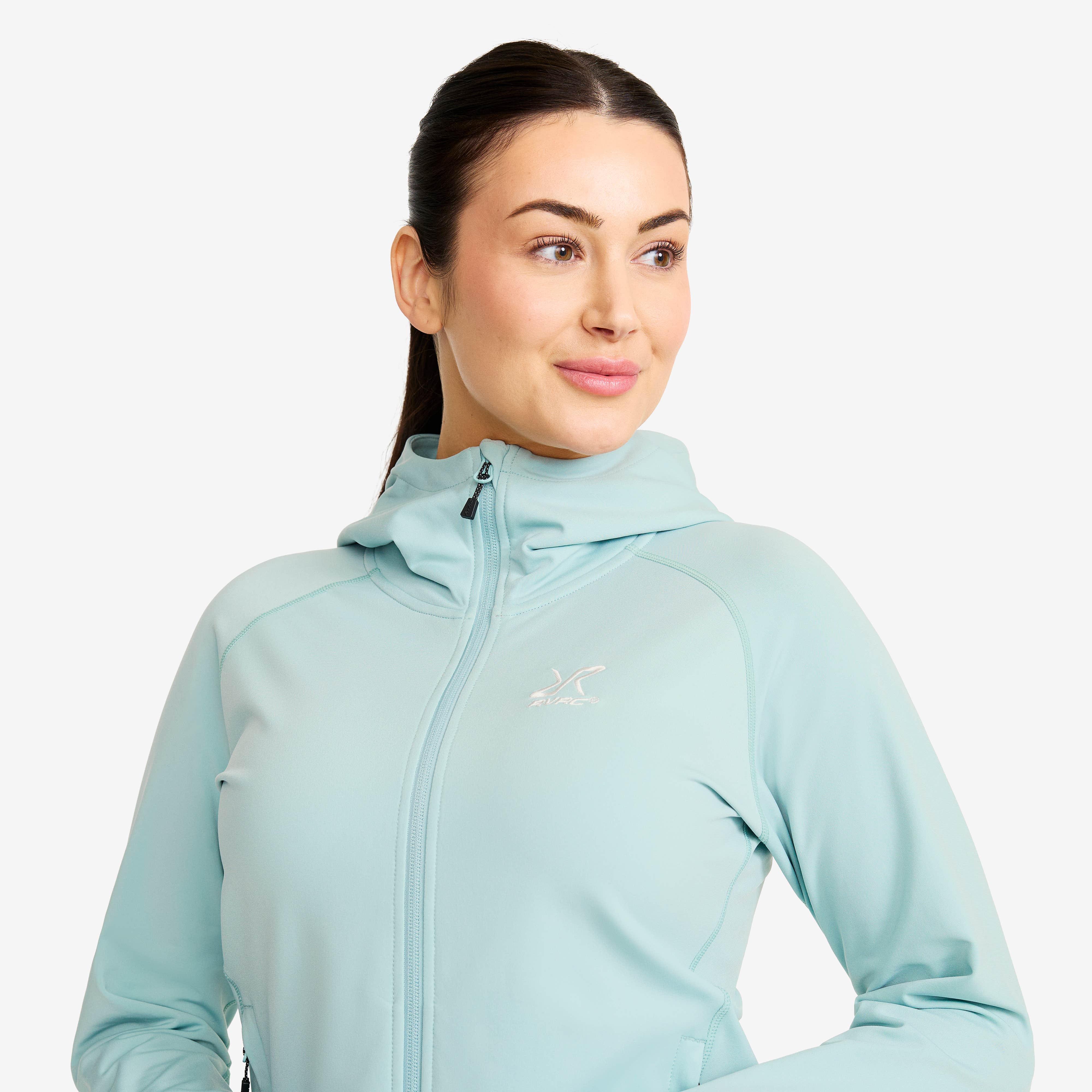 Evolution Light Stretch Fleece Hoodie Dame Gray Mist