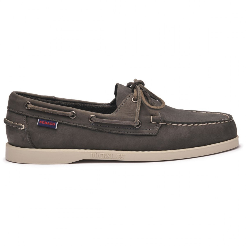 DOCKSIDES PORTLAND CRAZY DK Grey-Chaussures bateau pour homme en cuir Portland
