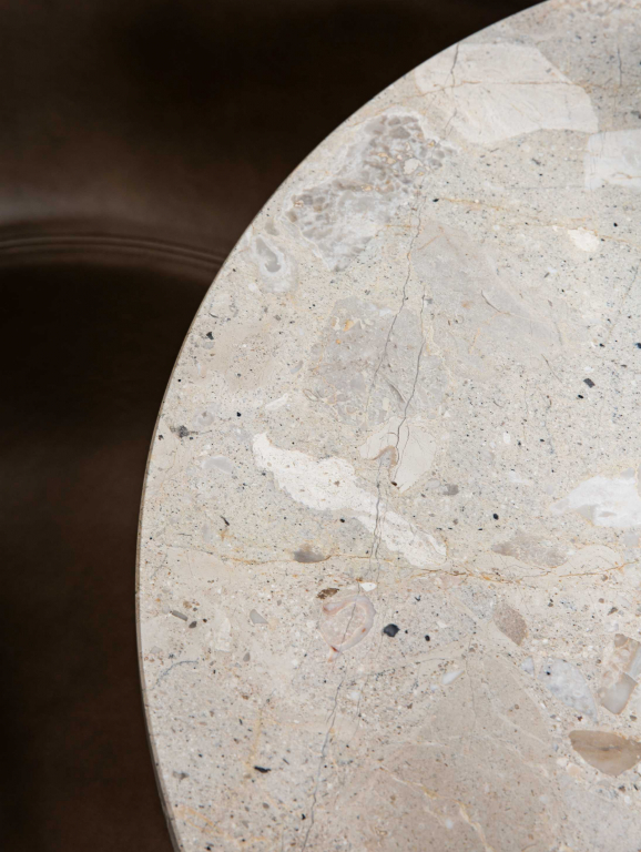 Audo Copenhagen Harbour Column salontafel Ø80 wit Estremoz marmer