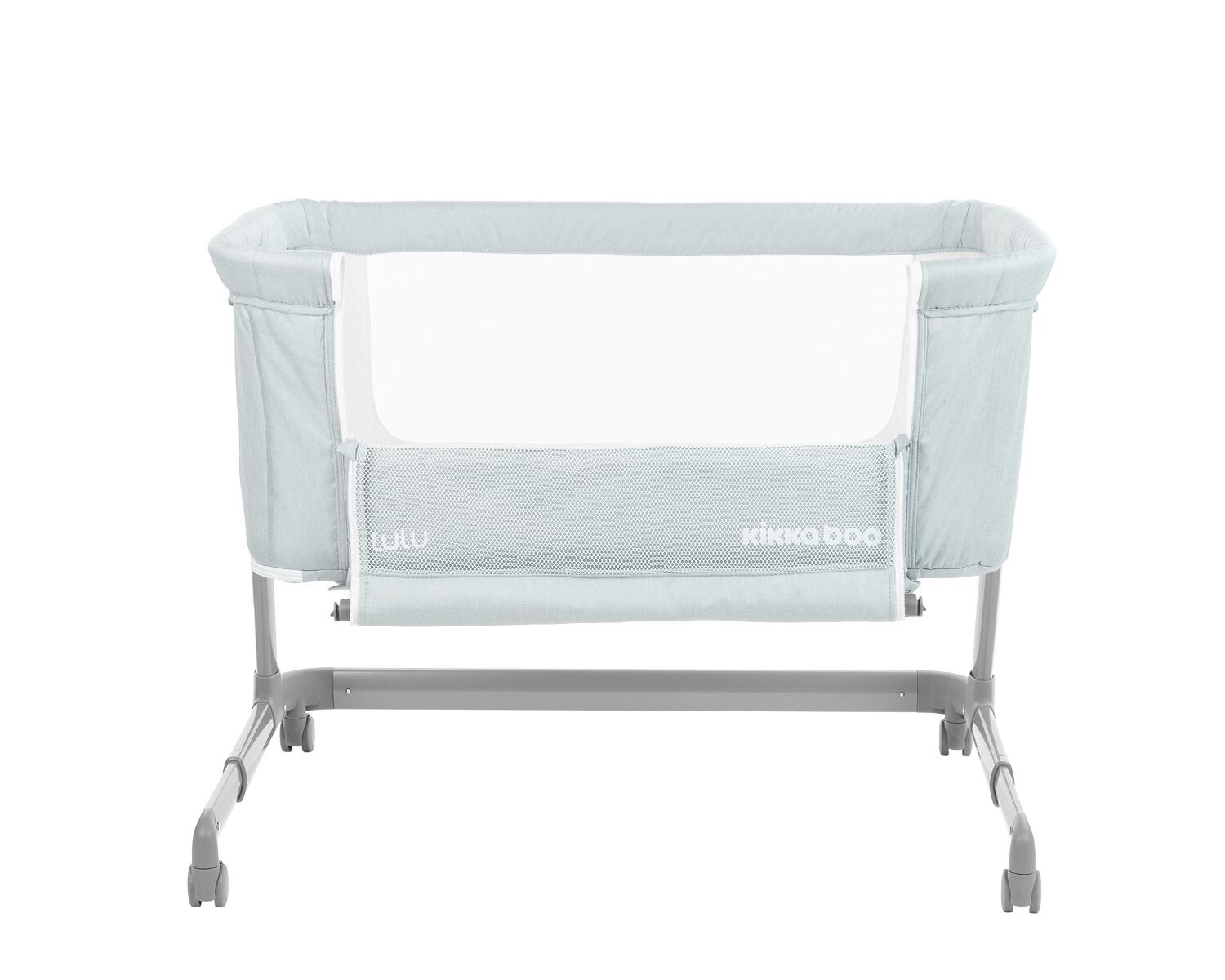 Kikkaboo Beistellbett Lulu eine Seite zum Öffnen Räder verstellbar Anti Reflux grün
