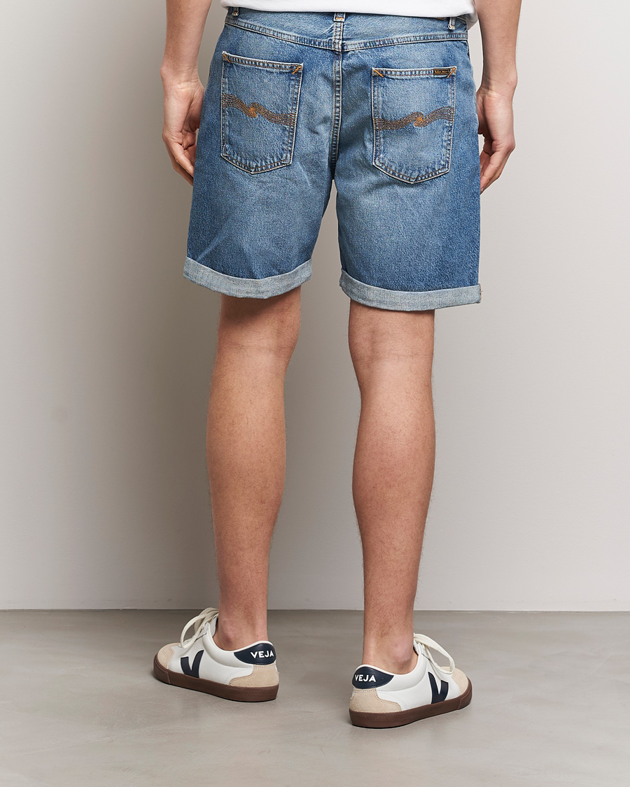 Nudie Jeans Josh Denim Shorts Blue Haze