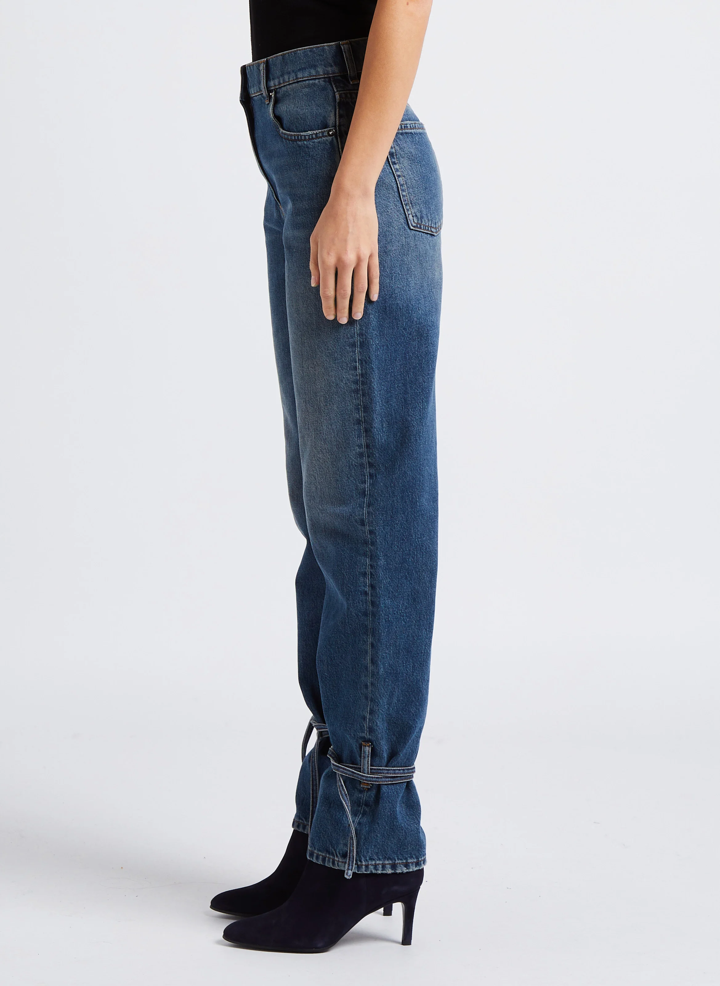 TROY - Jean droit en coton | Bleu