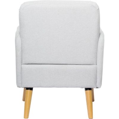 Fauteuil d'accueil BROOKS avec accoudoirs - pieds en hêtre massif - gris clair