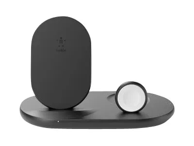 Belkin BoostCharge - Trådløs opladningsstander - 7.5 Watt - sort - for Apple AirPods; AirPods Pro; iPhone 11, 12, 7, 8, SE, X, XR, XS, XS Max; Watch