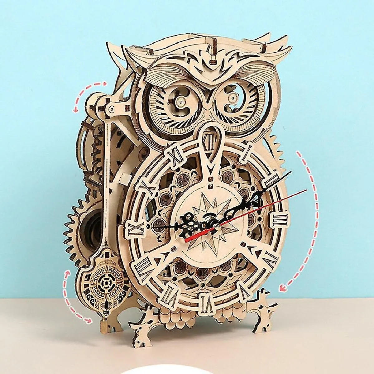 Universal Chouette Horloge 3D Bois