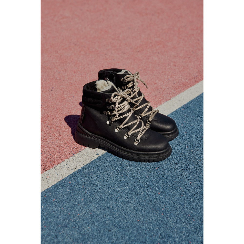 Køb Angulus Black Tex-Snørestøvle Med Lynlås Og Uldfoer | Luksusbaby