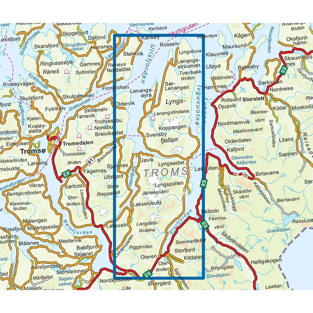 Nordeca Topo 3000 1:50 000 Lyngenhalvøya