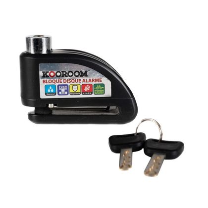 Antivol KOOROOM BLOQUE DISQUE ALUMINIUM AVEC ALARME Universel - Noir
