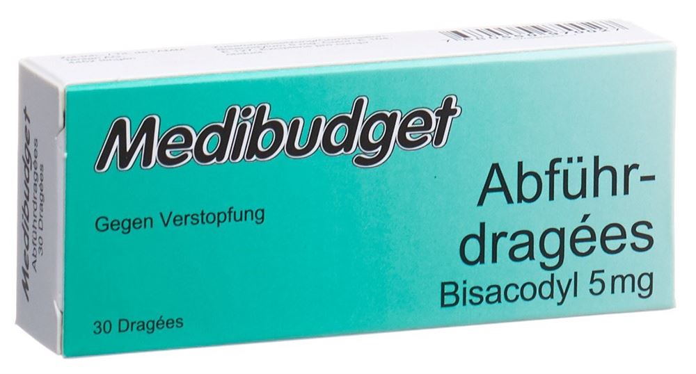 Medibudget Abführdragées Bisacodyl 5 mg<br>30 Stück, Blister, Überzogene Tablette