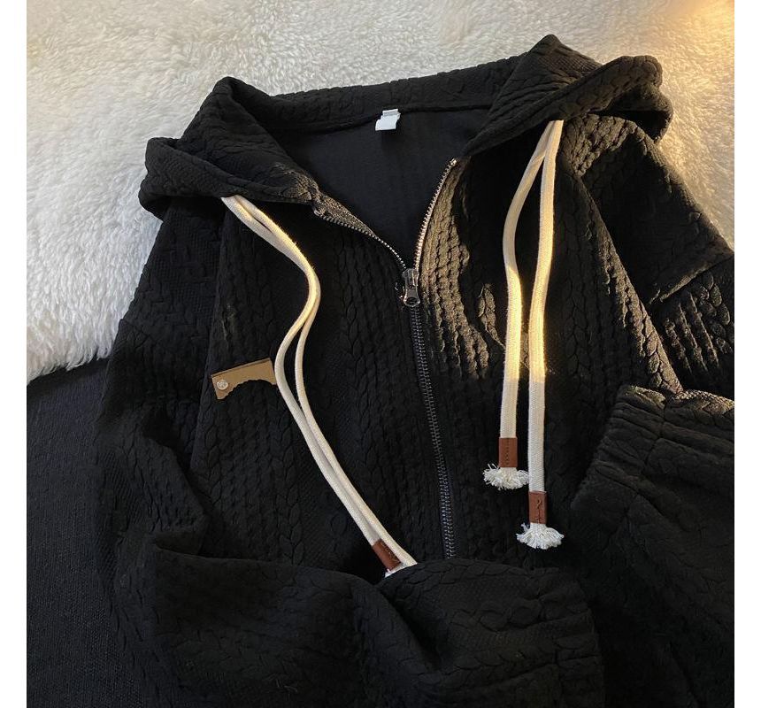 Cossita - Oversized hoodie met rits en applicatie