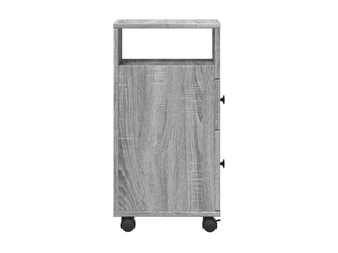 Meuble étroit de salle de bain à roulettes sonoma gris